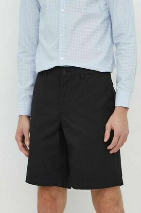 Bombažne kratke hlače Lacoste črna barva - črna. Kratke hlače iz kolekcije Lacoste. Model izdelan iz gladke tkanine. Model iz izjemno udobne bombažne tkanine.