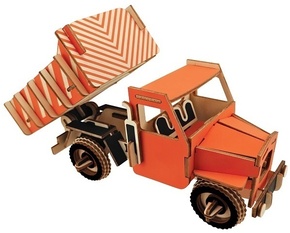 Woodcraft Lesena 3D sestavljanka Tovornjak prekucnik