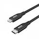MAX kabel MFi Lightning - USB-C, 1 m, pleteni, črni (UCLC1B)