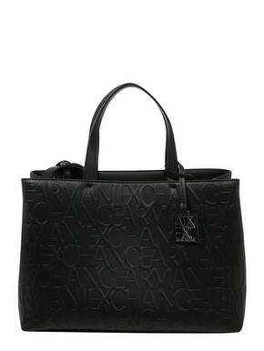 Torbica Armani Exchange črna barva - črna. Velika torbica iz kolekcije Armani Exchange. na zapenjanje