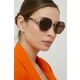 Sončna očala VOGUE ženski, rjava barva - rjava. Sončna očala iz kolekcije VOGUE. Model z enobarvnimi stekli in okvirjem iz kombinacije umetne snovi in kovine.