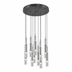 Črna/srebrna LED viseča svetilka s steklenim senčnikom ø 50 cm Lucent – Trio Select