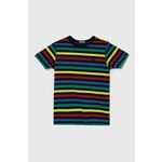 Otroška bombažna kratka majica United Colors of Benetton - pisana. Otroške lahkotna kratka majica iz kolekcije United Colors of Benetton, izdelana iz izjemno udobne pletenine. Model iz mehke in na otip prijetne tkanine.