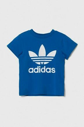 Otroška bombažna kratka majica adidas Originals TREFOIL TEE - modra. Otroška kratka majica iz kolekcije adidas Originals