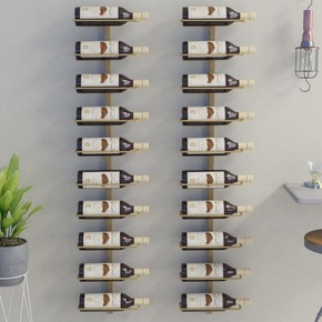 Greatstore Stenski nosilci za 10 steklenic vina