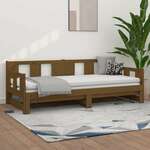 Greatstore Raztegljiva postelja, medeno rjava, borov les, 2x(90x200) cm