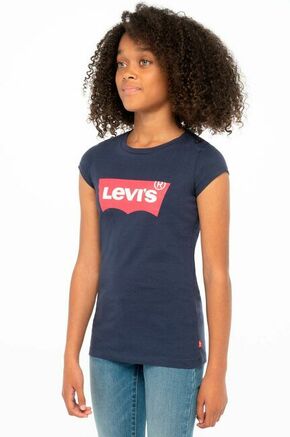 Otroški t-shirt Levi's mornarsko modra barva - mornarsko modra. Otroški T-shirt iz kolekcije Levi's. Model izdelan iz pletenine s potiskom.