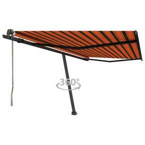 VidaXL Prostostoječa avtomatska tenda 450x350 cm oranžna/rjava