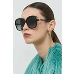 Sončna očala Gucci GG1178S ženska, črna barva - črna. Sončna očala iz kolekcije Gucci. Model z enobarvnimi stekli in okvirji iz plastike. Ima filter UV 400.