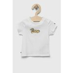 Kratka majica za dojenčka Tommy Hilfiger bela barva - bela. Kratka majica za dojenčka iz kolekcije Tommy Hilfiger. Model izdelan iz mehke pletenine. Nežen material, prijeten na dotik.