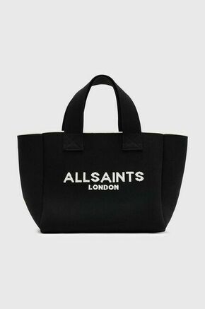 Torbica AllSaints IZZY črna barva - črna. Srednje velika torbica iz kolekcije AllSaints. Model na zapenjanje