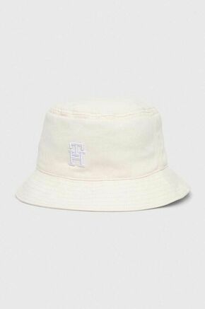 Bombažni klobuk Tommy Hilfiger bela barva - bela. Klobuk iz kolekcije Tommy Hilfiger. Model z ozkim robom