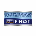 WEBHIDDENBRAND FISH4DOGS Konzervirana hrana za pse Finest z belo ribo, sladkim krompirjem in stročjim fižolom 85 g