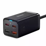 BASEUS Baseus GaN3 Pro GaN hitri polnilec 2 x USB tipa C / 2 x USB 65W PD, QC4.0+, AFC, PPS + USB tipa C - kabel USB tipa C 1 m črn (CCGP040101)