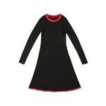 Otroška obleka Guess črna barva, - črna. Otroška Obleka iz kolekcije Guess. Nabran model izdelan iz vzorčaste pletenine.