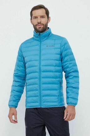 Puhasta športna jakna Columbia Lake turkizna barva - turkizna. Puhasta športna jakna iz kolekcije Columbia. Delno podložen model