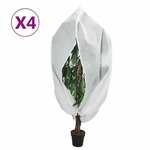 vidaXL Koprena za rastline iz flisa z zadrgo 4 kosi 70 g/m² 1x1,55 m