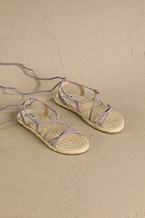 Sandali iz semiša Manebi Lace-Up Sandals ženski