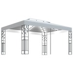 vidaXL Paviljon z dvojno streho in lučkami 3x4 m bel