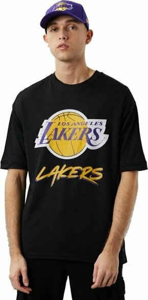 New Era Majice črna L Nba Los Angeles Lakers Script Mesh