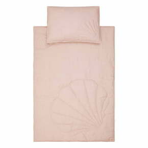 Roza lanena posteljnina za otroško posteljico Powder Pink - Moi Mili