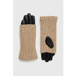 Rokavice s primesjo volne Liu Jo črna barva - črna. Rokavice iz kolekcije Liu Jo. Model izdelan iz iz kombinacije dveh različnih materialov.