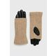 Rokavice s primesjo volne Liu Jo črna barva - črna. Rokavice iz kolekcije Liu Jo. Model izdelan iz iz kombinacije dveh različnih materialov.
