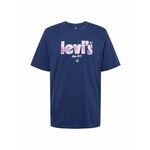 Bombažen t-shirt Levi's mornarsko modra barva - mornarsko modra. Ohlapna kratka majica iz kolekcije Levi's. Model izdelan iz tanke, elastične pletenine.