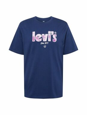 Bombažen t-shirt Levi's mornarsko modra barva - mornarsko modra. Ohlapna kratka majica iz kolekcije Levi's. Model izdelan iz tanke
