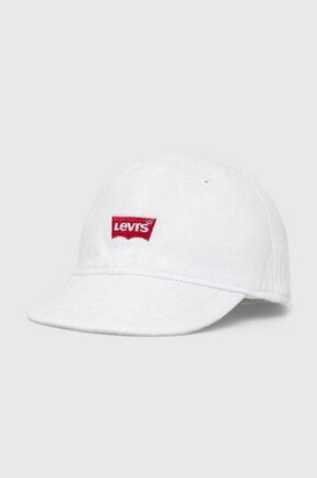 Otroška bombažna bejzbolska kapa Levi's LAN LEVI'S BATWING SOFT CAP bela barva - bela. Otroška kapa s šiltom vrste strapback iz kolekcije Levi's. Model izdelan iz tkanine z nalepko.