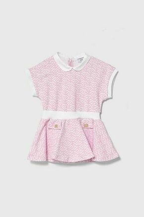 Otroška obleka Pinko Up roza barva - roza. Otroški obleka iz kolekcije Pinko Up. Model izdelan iz vzorčaste pletenine. Model iz izjemno udobne tkanine z visoko vsebnostjo bombaža.