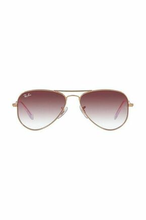 Otroška sončna očala Ray-Ban Junior Aviator roza barva