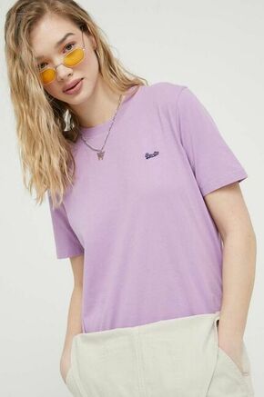 Bombažna kratka majica Superdry vijolična barva - vijolična. Kratka majica iz kolekcije Superdry