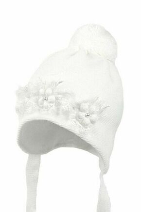Otroška kapa Jamiks MANI bela barva - bela. Otroška kapa iz kolekcije Jamiks. Model izdelan iz enobarvne pletenine.