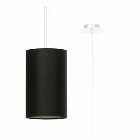 Črna viseča svetilka s tekstilnim senčnikom ø 15 cm Volta – Nice Lamps