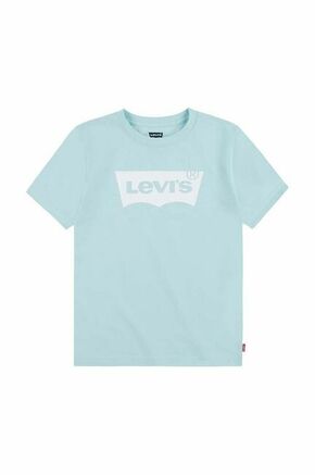 Otroška bombažna kratka majica Levi's turkizna barva - turkizna. Otroške kratka majica iz kolekcije Levi's. Model izdelan iz tanke