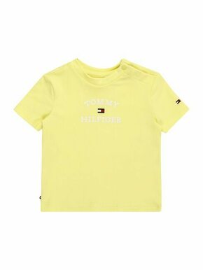 Kratka majica za dojenčka Tommy Hilfiger rumena barva - rumena. Kratka majica za dojenčka iz kolekcije Tommy Hilfiger. Model izdelan iz pletenine s potiskom.