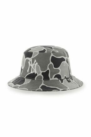Bombažni klobuk 47brand Mlb New York Yankees siva barva - siva. Klobuk iz kolekcije 47brand. Model z ozkim robom