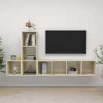 vidaXL Komplet TV omaric 3-delni sonoma hrast iverna plošča