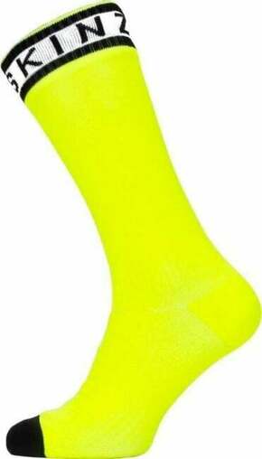 Sealskinz Waterproof Warm Weather Mid Length Sock With Hydrostop Neon Yellow/Black/White XL Kolesarske nogavice