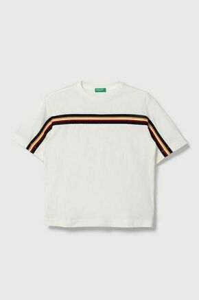 Otroška bombažna kratka majica United Colors of Benetton bela barva - bela. Otroške kratka majica iz kolekcije United Colors of Benetton