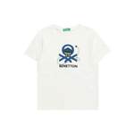 Otroška bombažna kratka majica United Colors of Benetton bela barva - bela. Otroške lahkotna kratka majica iz kolekcije United Colors of Benetton, izdelana iz visokokakovostne pletenine, ki je bila izdelana na trajnostni način. Model iz izjemno...