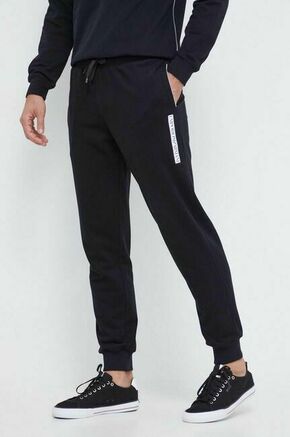 Bombažne hlače Emporio Armani Underwear črna barva - črna. Hlače za prosti čas iz kolekcije Emporio Armani Underwear. Model izdelan iz pletenine s potiskom. Model iz izjemno udobne bombažne tkanine.