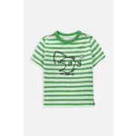 Kratka majica za dojenčka Coccodrillo zelena barva - zelena. Kratka majica za dojenčka iz kolekcije Coccodrillo. Model izdelan iz vzorčaste pletenine.