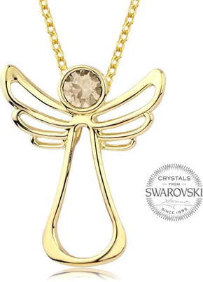 Levien Pozlačena ogrlica s kristalom Guardian Angel
