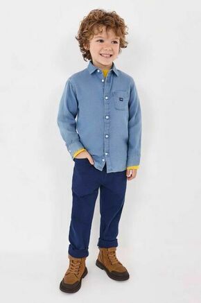 Otroške hlače Mayoral mornarsko modra barva - mornarsko modra. Otroški hlače iz kolekcije Mayoral. Model izdelan iz enobarvne tkanine. Model iz izjemno udobne tkanine z visoko vsebnostjo bombaža.