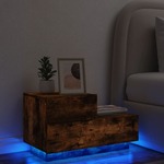 vidaXL Nočna omarica z LED lučkami dimljeni hrast 70x36x40,5 cm