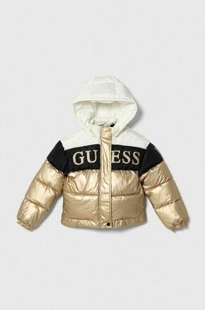 Otroška jakna Guess zlata barva - zlata. Otroški jakna iz kolekcije Guess. Podložen model