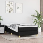Greatstore Box spring postelja z vzmetnico črn 90x190 cm blago
