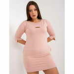 RELEVANCE Ženska plus velikost obleka z našitkom mini PATY roza RV-SK-7612.75P_386920 Univerzalni